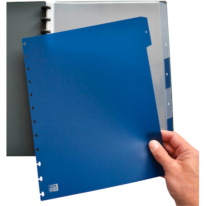 Artikelbild 2 für OXFORD Ordnerregister vario-zipp DIN A4 Vollformat 1-5 blau/ transparent 5-teilig, 1 Satz, Artikelnummer 712158