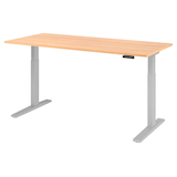 Artikelbild 1 für HAMMERBACHER Akandia elektrisch höhenverstellbarer Schreibtisch eiche rechteckig, C-Fuß-Gestell silber 180,0 x 80,0 cm, Artikelnummer 486763