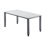Artikelbild 1 für HAMMERBACHER Akandia höhenverstellbarer Schreibtisch lichtgrau rechteckig, 4-Fuß-Gestell silber 180,0 x 80,0 cm, Artikelnummer 671032