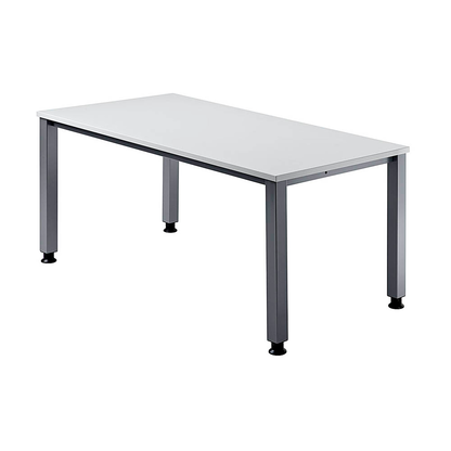 Artikelbild für HAMMERBACHER Akandia höhenverstellbarer Schreibtisch lichtgrau rechteckig, 4-Fuß-Gestell silber 180,0 x 80,0 cm, Artikelnummer 671032