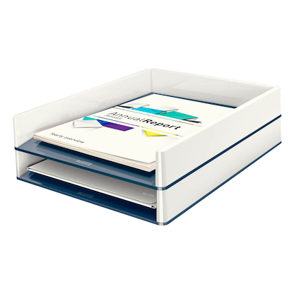 Artikelbild 5 für LEITZ Briefablage WOW Duo Colour perlweiß/grau DIN A4, 1 St., Artikelnummer 313484
