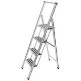 Artikelbild 1 für WENKO Stehleiter einseitig silber 4 Stufen, H: 144,0 cm, Artikelnummer 423140