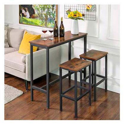 Artikelbild 3 für VASAGLE Bistrotisch rechteckig Spanplatte braun 100,0 x 40,0 x 90,0 cm, 1 St., Artikelnummer 289437