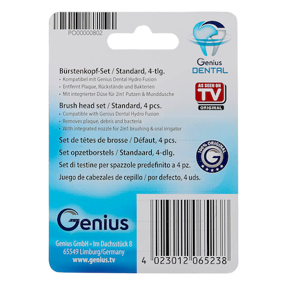 Artikelbild 5 für Genius Genius Dental Hydro Fusion Intensiv/Standard Zahnbürstenaufsätze, 4 St., Artikelnummer 393219