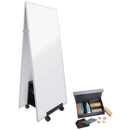 Artikelbild für SIGEL Whiteboard-Set mit Ständer Tent-use Meet up 90,0 x 180,0 cm weiß/schwarz/silber Aluminium, Artikelnummer 753758