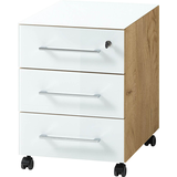 Artikelbild 1 für GERMANIA Monteria Rollcontainer navarra-eiche, weiß 3 Auszüge 40,0 x 50,0 x 55,0 cm, Artikelnummer 121444