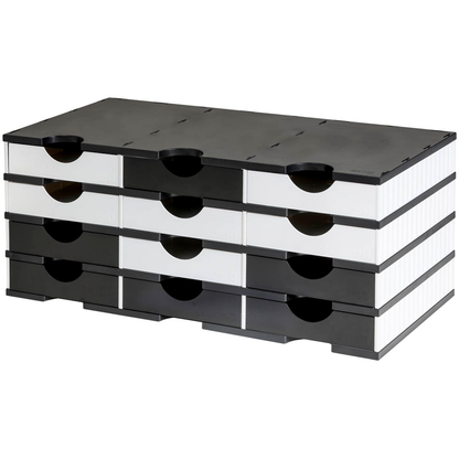 Artikelbild 3 für styro Sortierstation styrodoc duo Standard schwarz/weiß mit 12 Fächern, Artikelnummer 659148