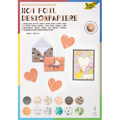 Artikelbild für folia Motivblock Hotfoil3 farbsortiert 165 g/qm 12 Blatt, Artikelnummer 192197