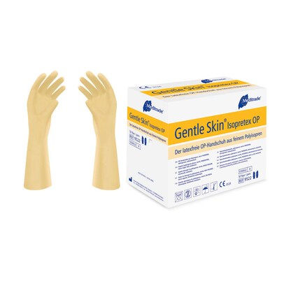 Artikelbild 3 für Meditrade® unisex OP-Handschuhe Gentle Skin® Isopretex® beige Größe 5,5, 50 Paar, Artikelnummer 568179