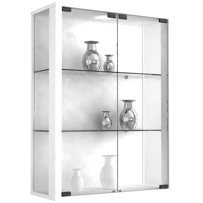 Artikelbild für VCM my home Udina Hängevitrine weiß 2 Fachböden mit Beleuchtung, Artikelnummer 780960
