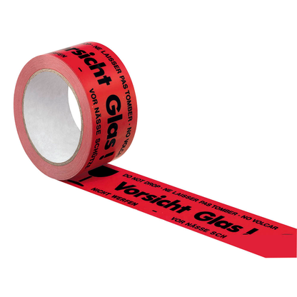 Artikelbild für SUPRA Warnklebeband Vorsicht Glas! rot/schwarz 50,0 mm x 66,0 m 1 Rolle, Artikelnummer 660795