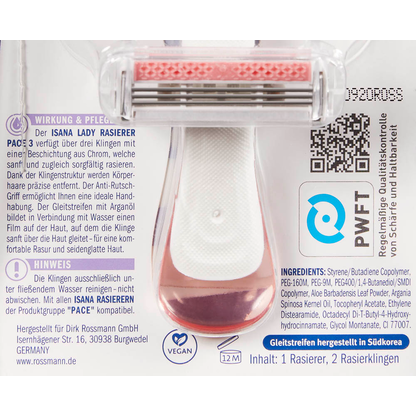 Artikelbild 8 für ISANA PACE 3 Nassrasierer Damen, Artikelnummer 456634