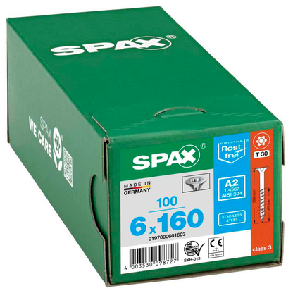 Artikelbild 2 für SPAX® Universalschrauben T30 Senkkopf Edelstahl A2 0197000601603 6 mm x 160 mm, 100 St., Artikelnummer 394886