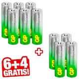 Artikelbild 1 für 6 + 4 GRATIS: GP Batterien SUPER Alkali-Mangan Mignon AA 1,5 V, 6 St. + GRATIS 4 St., Artikelnummer 296059