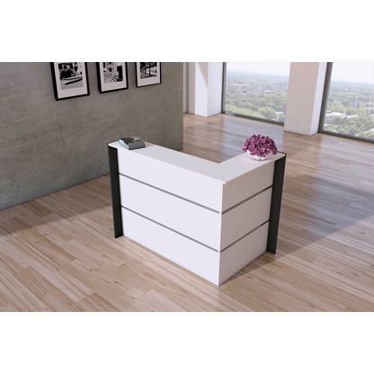 Artikelbild 4 für Kerkmann Empfangstheke BARI L-Form, weiß, anthrazit 150,0 x 95,0 x 108,0 cm, Artikelnummer 690293