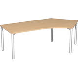 Artikelbild 1 für geramöbel Flex Schreibtisch buche, silber L-Form, 5-Fuß-Gestell silber 216,6 x 113,0 cm, Artikelnummer 881312
