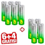 Artikelbild 1 für 6 + 4 GRATIS: GP Batterien SUPER Alkali-Mangan Micro AAA 1,5 V, 6 St. + GRATIS 4 St., Artikelnummer 296067