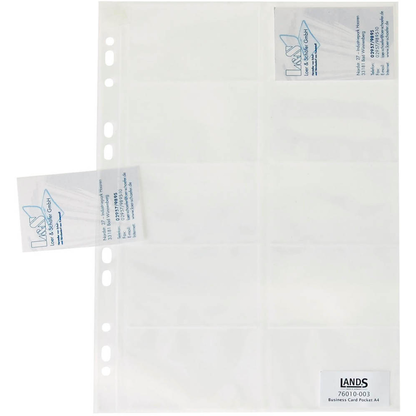 Artikelbild 3 für Lands Visitenkartenhüllen DIN A4 glasklar glatt 0,08 mm, 10 St., Artikelnummer 202707