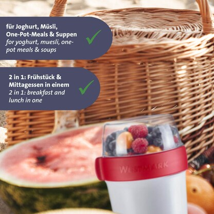 Artikelbild 3 für WESTMARK Speisebehälter weiß/rot 1150,0 ml, 1 St., Artikelnummer 996823
