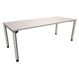 Artikelbild 1 für fm fastline höhenverstellbarer Schreibtisch lichtgrau rechteckig, 4-Fuß-Gestell silber 200,0 x 80,0 cm, Artikelnummer 352599