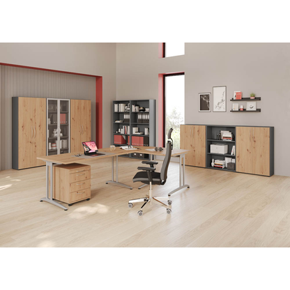 Artikelbild 5 für HAMMERBACHER 4200 Vitrine grafit 4 Fachböden, Artikelnummer 953044