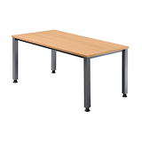 Artikelbild 1 für HAMMERBACHER Akandia höhenverstellbarer Schreibtisch buche rechteckig, 4-Fuß-Gestell silber 180,0 x 80,0 cm, Artikelnummer 671040