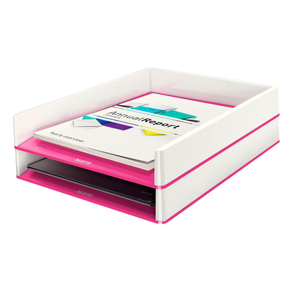 Artikelbild 2 für LEITZ Briefablage WOW Duo Colour perlweiß/pink DIN A4, 1 St., Artikelnummer 313496