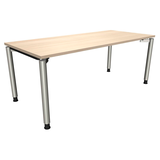 Artikelbild 1 für fm fastline höhenverstellbarer Schreibtisch akazie rechteckig, 4-Fuß-Gestell silber 180,0 x 80,0 cm, Artikelnummer 352817
