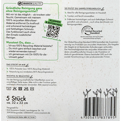 Artikelbild 5 für eco Freude Mikrofasertücher 30 °C waschbar, 5 St., Artikelnummer 538542