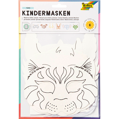 Artikelbild für folia Bastelset Kindermasken weiß 6 St., Artikelnummer 479083