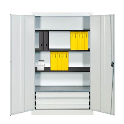 Artikelbild für mauser Stahlschrank entero BFZ5 - 12 7035/7035 lichtgrau 4 Fachböden 120,0 x 50,0 x 195,0 cm, aufgebaut, 1 St., Artikelnummer 258513