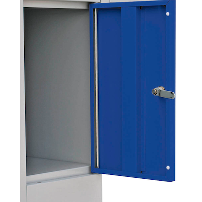 Artikelbild 4 für LÜLLMANN Schließfachschrank lichtgrau, enzianblau 523331, 9 Schließfächer 118,5 x 50,0 x 180,0 cm, Artikelnummer 831293