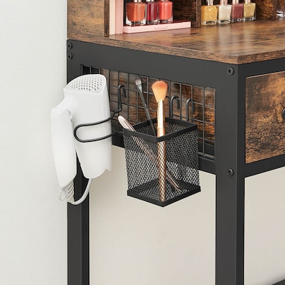 Artikelbild 9 für VASAGLE Schminktisch rechteckig Spanplatte braun, schwarz 90,0 x 40,0 x 141,0 cm, 1 St., Artikelnummer 438368