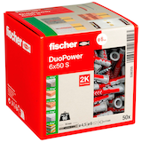 Artikelbild 1 für fischer DuoPower 6x50 S 2K 538255 Dübel mit Schrauben Ø 6 mm x 50 mm, 50 St., Artikelnummer 480099