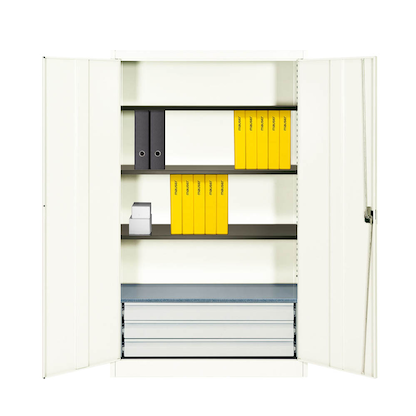 Artikelbild für mauser Stahlschrank entero BFZ5 - 12 9010/9010 reinweiß 4 Fachböden 120,0 x 50,0 x 195,0 cm, aufgebaut, 1 St., Artikelnummer 258520