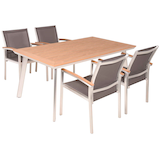 Artikelbild 1 für Garden Pleasure Sitzgruppe LIVORNO grau, silber Kunststoff, Metall, Artikelnummer 796346