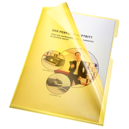 Artikelbild 2 für bene Sichthüllen DIN A4 gelb glatt 0,15 mm, 100 St., Artikelnummer 839837