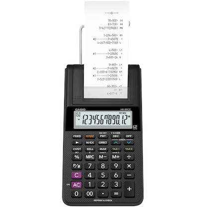 Artikelbild 5 für CASIO HR-8RCE Tischrechner druckend schwarz, Artikelnummer 305800