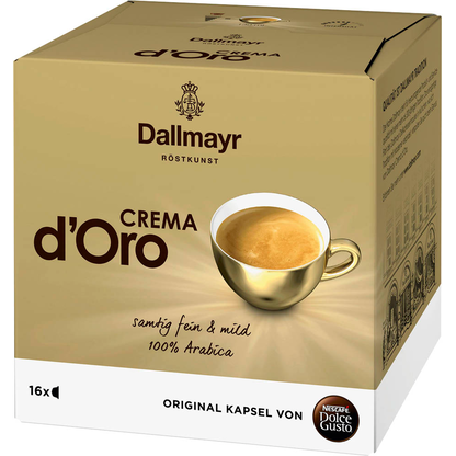 Artikelbild 5 für Dallmayr Crema d'Oro Kaffeekapseln, Arabicabohnen kräftig, 16 Stück, Artikelnummer 817890