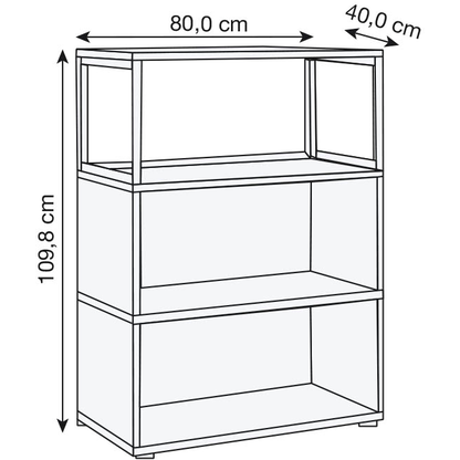 Artikelbild 3 für HAMMERBACHER Aktenregal FlexWall weiß 80,0 x 40,0 x 109,8 cm, 1 St., Artikelnummer 954139