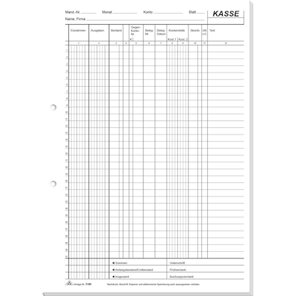 Artikelbild 3 für RNK-Verlag Kassenbuch/EDV Formularbuch 3160, 1 St., Artikelnummer 620702