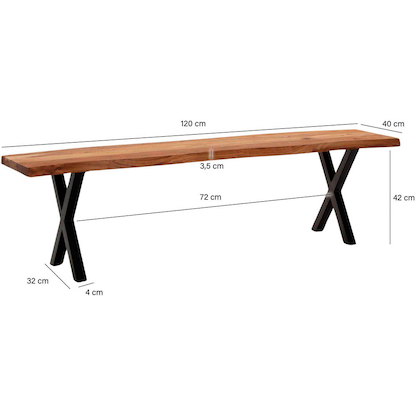 Artikelbild 3 für WOHNLING Garderobenbank WL7.287 akazie Holz 120,0 cm, Artikelnummer 402569
