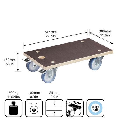 Artikelbild 5 für WAGNER® design yourself Transportroller MAXGRIP Power MM 1341 braun 30,0 x 57,5 x 15,0 cm bis 500,0 kg, Artikelnummer 419246