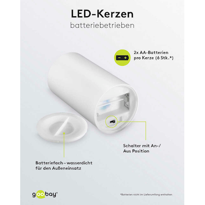 Artikelbild 6 für goobay LED-Kerzen weiß, 3 St., Artikelnummer 725422