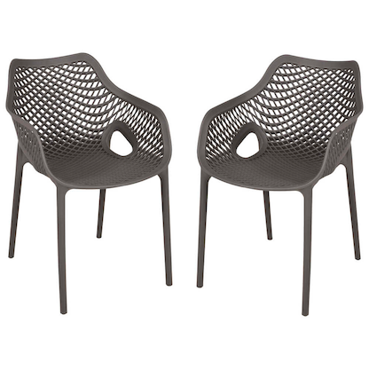 Artikelbild für Garden Pleasure Gartenstühle mit Armlehnen LAURIA anthrazit, 2 St., Artikelnummer 796357