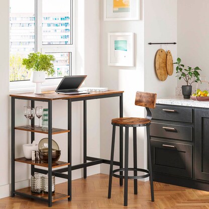 Artikelbild 3 für VASAGLE Bistrotisch rechteckig Spanplatte braun 109,0 x 60,0 x 100,0 cm, 1 St., Artikelnummer 291298