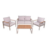 Artikelbild 1 für Garden Pleasure Loungegruppe FLORENCE hellgrau, braun Metall, 4-teilig, Artikelnummer 544183