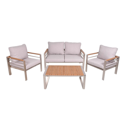 Artikelbild für Garden Pleasure Loungegruppe FLORENCE hellgrau, braun Metall, 4-teilig, Artikelnummer 544183