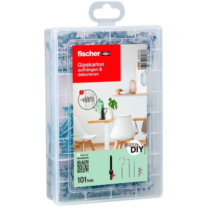 Artikelbild für fischer easyDIY Box Gipskarton 513892 Dübel- und Schrauben-Sortiment, 100-teilig, Artikelnummer 479657