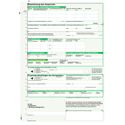Artikelbild 2 für RNK-Verlag Mahnbescheid für maschinelle Bearbeitung Formulare 705L/10, 10 St., Artikelnummer 622389